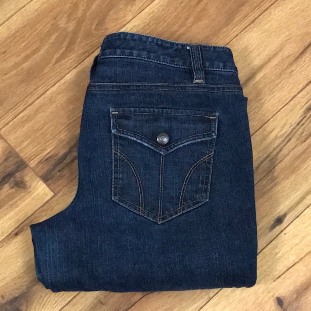 Ann Taylor Loft slim boot dark wash jean